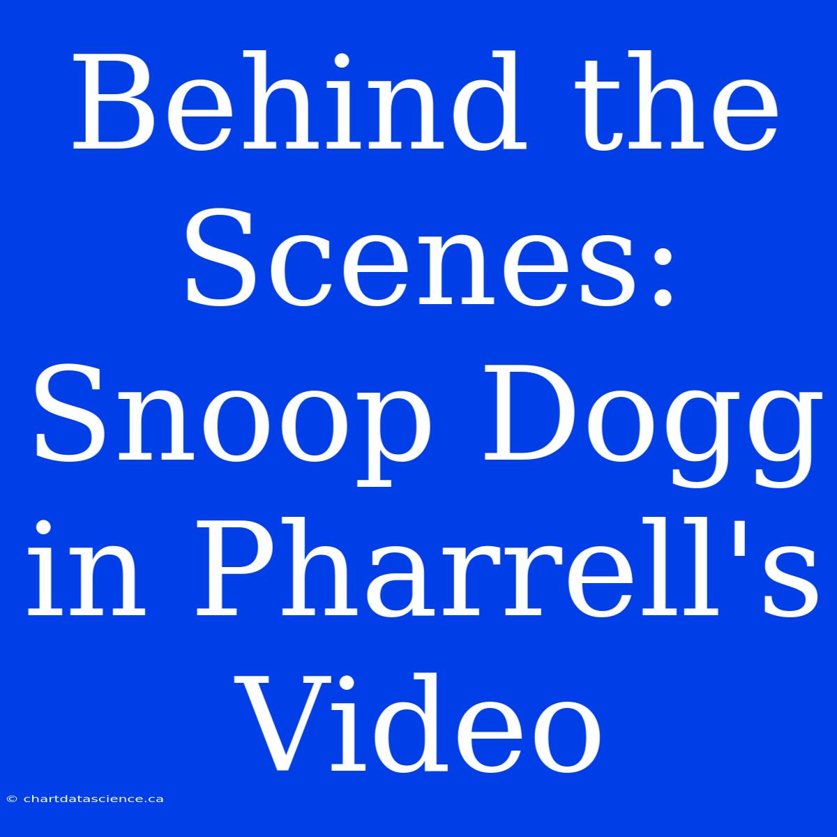 Behind The Scenes: Snoop Dogg In Pharrell's Video