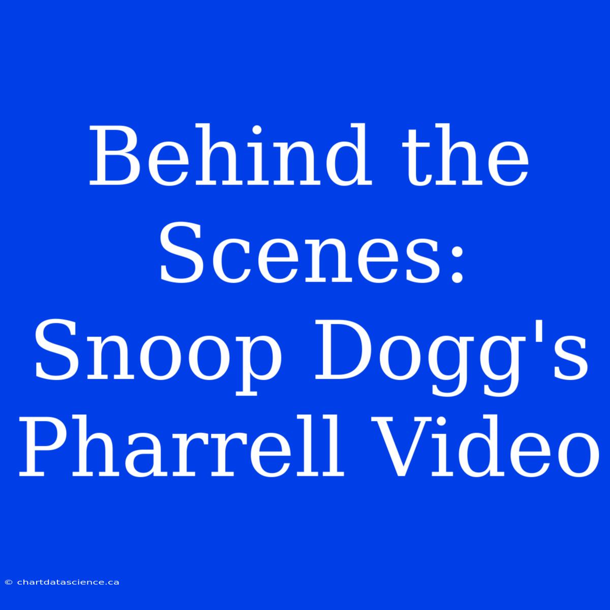 Behind The Scenes: Snoop Dogg's Pharrell Video