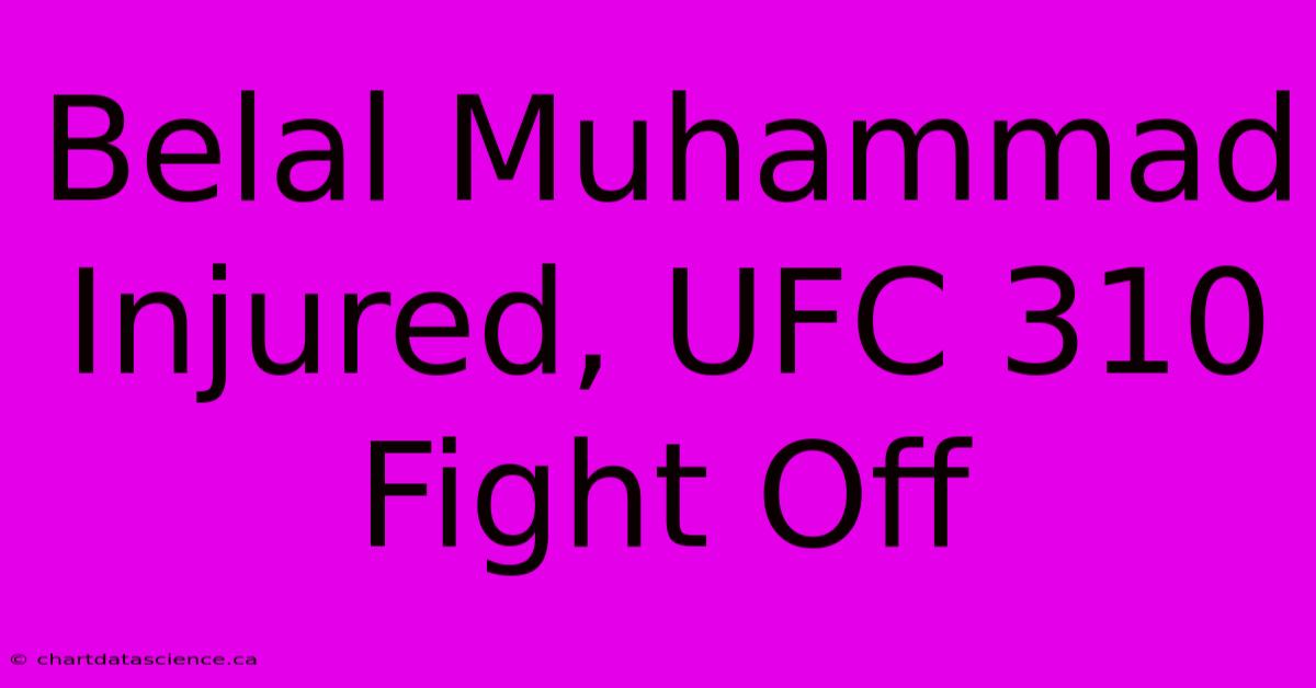 Belal Muhammad Injured, UFC 310 Fight Off