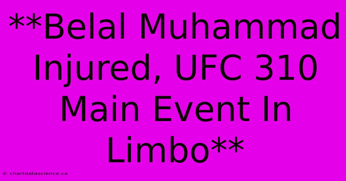 **Belal Muhammad Injured, UFC 310 Main Event In Limbo**