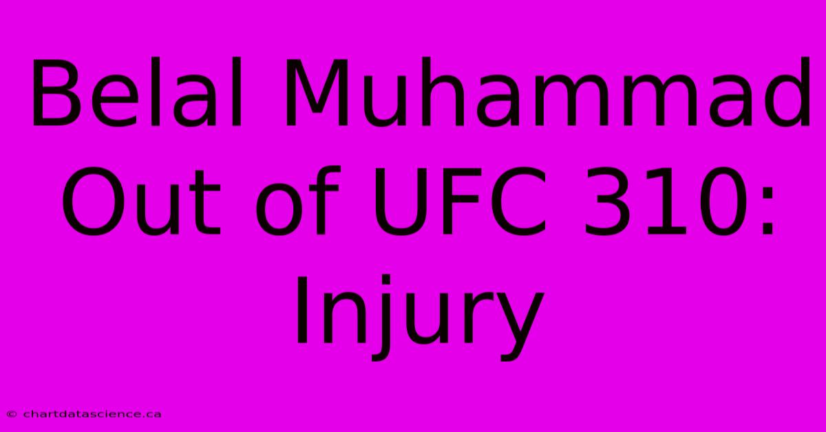 Belal Muhammad Out Of UFC 310: Injury