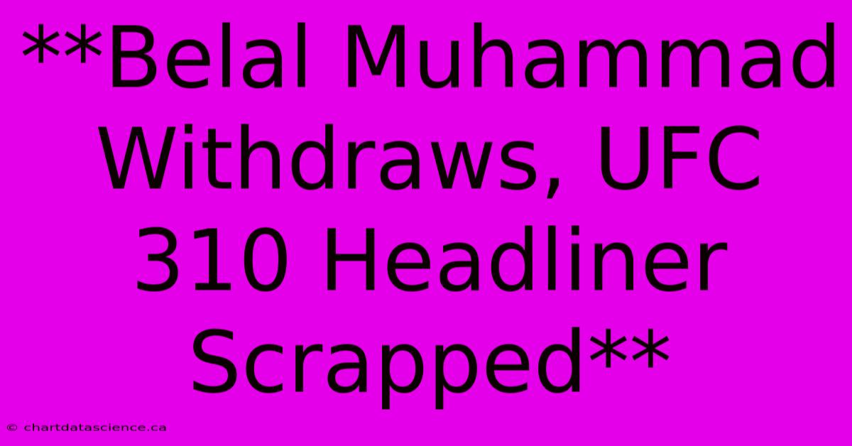 **Belal Muhammad Withdraws, UFC 310 Headliner Scrapped**