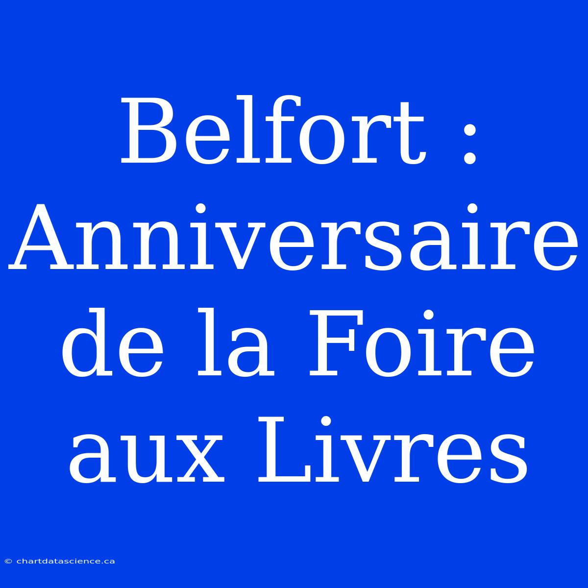 Belfort : Anniversaire De La Foire Aux Livres