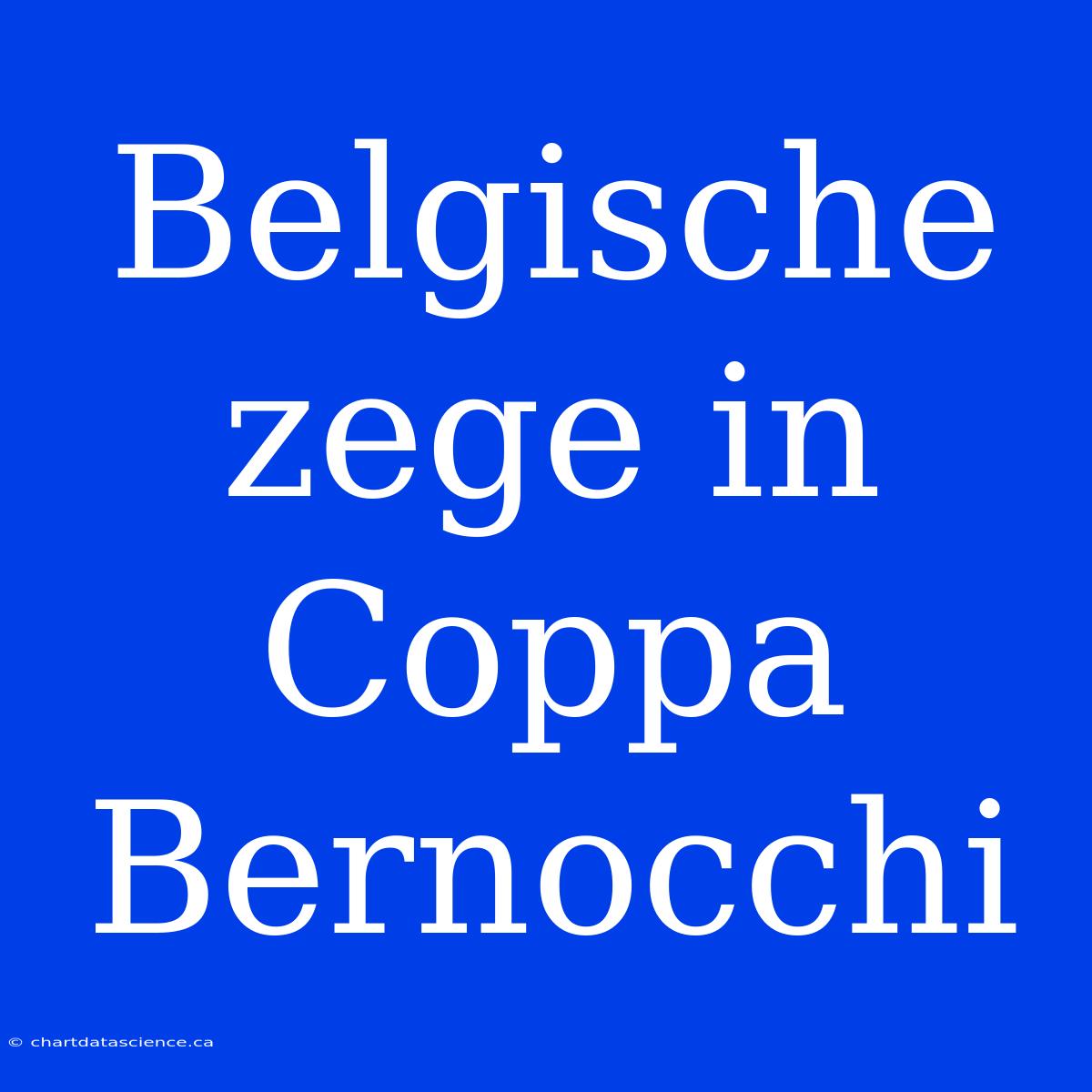 Belgische Zege In Coppa Bernocchi