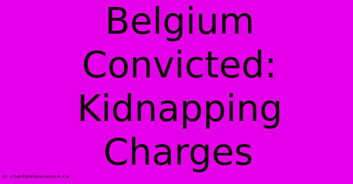 Belgium Convicted: Kidnapping Charges