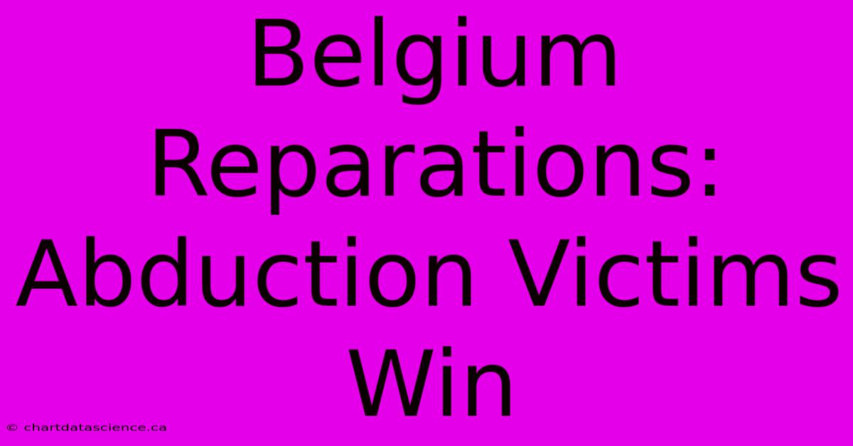 Belgium Reparations: Abduction Victims Win