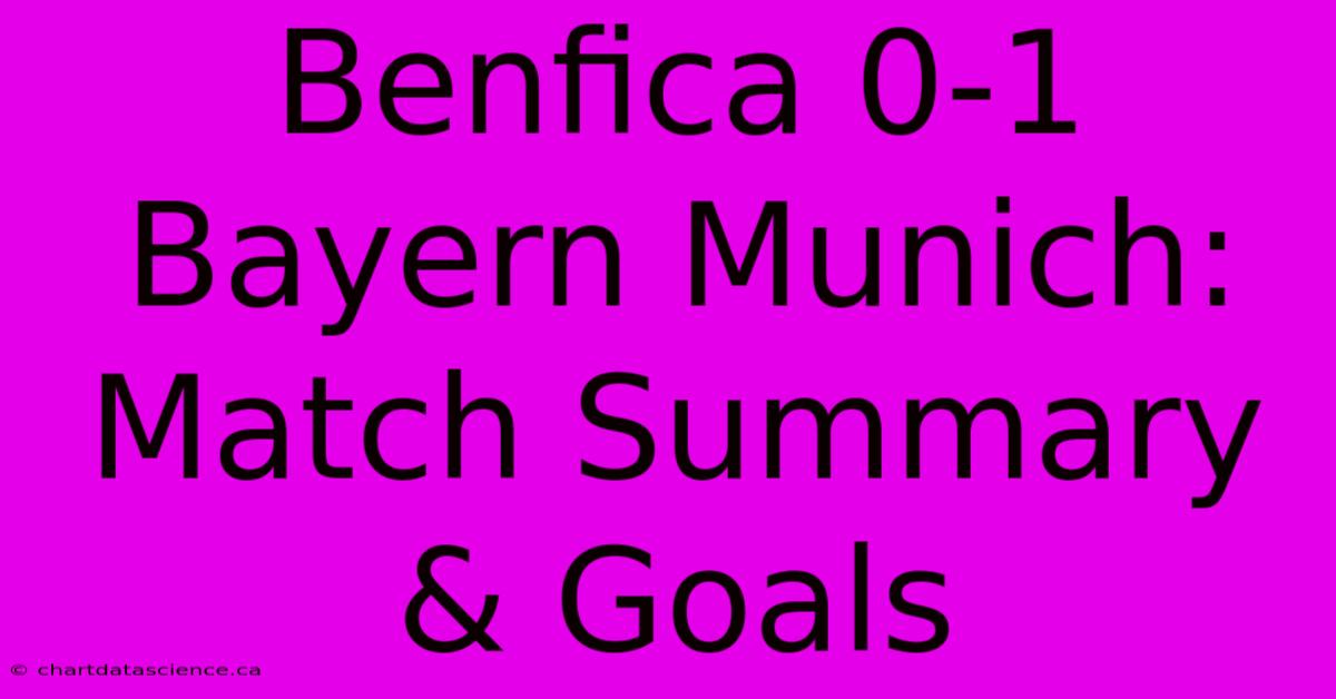 Benfica 0-1 Bayern Munich: Match Summary & Goals