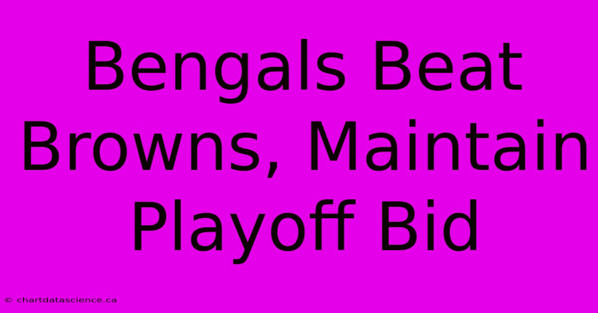 Bengals Beat Browns, Maintain Playoff Bid