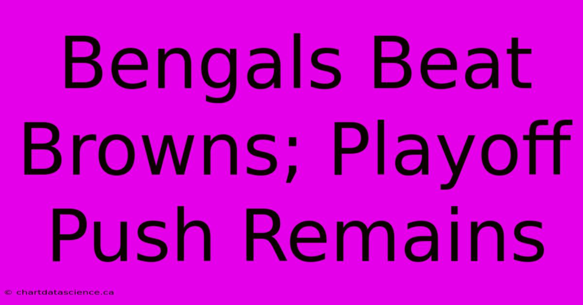 Bengals Beat Browns; Playoff Push Remains