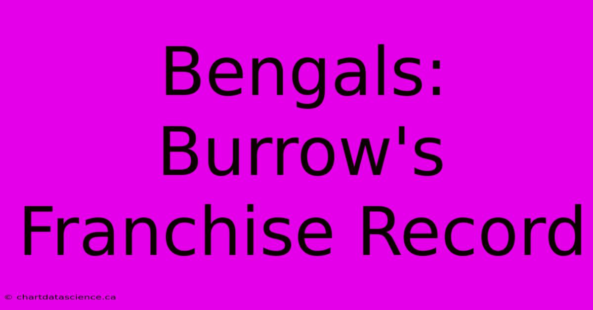 Bengals: Burrow's Franchise Record