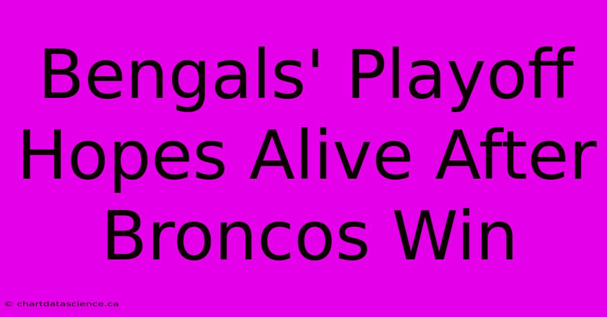 Bengals' Playoff Hopes Alive After Broncos Win