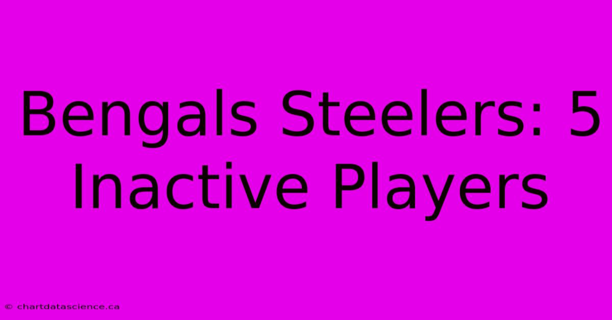 Bengals Steelers: 5 Inactive Players