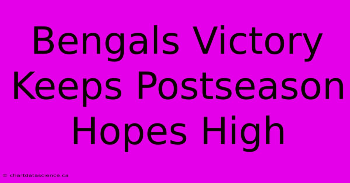 Bengals Victory Keeps Postseason Hopes High