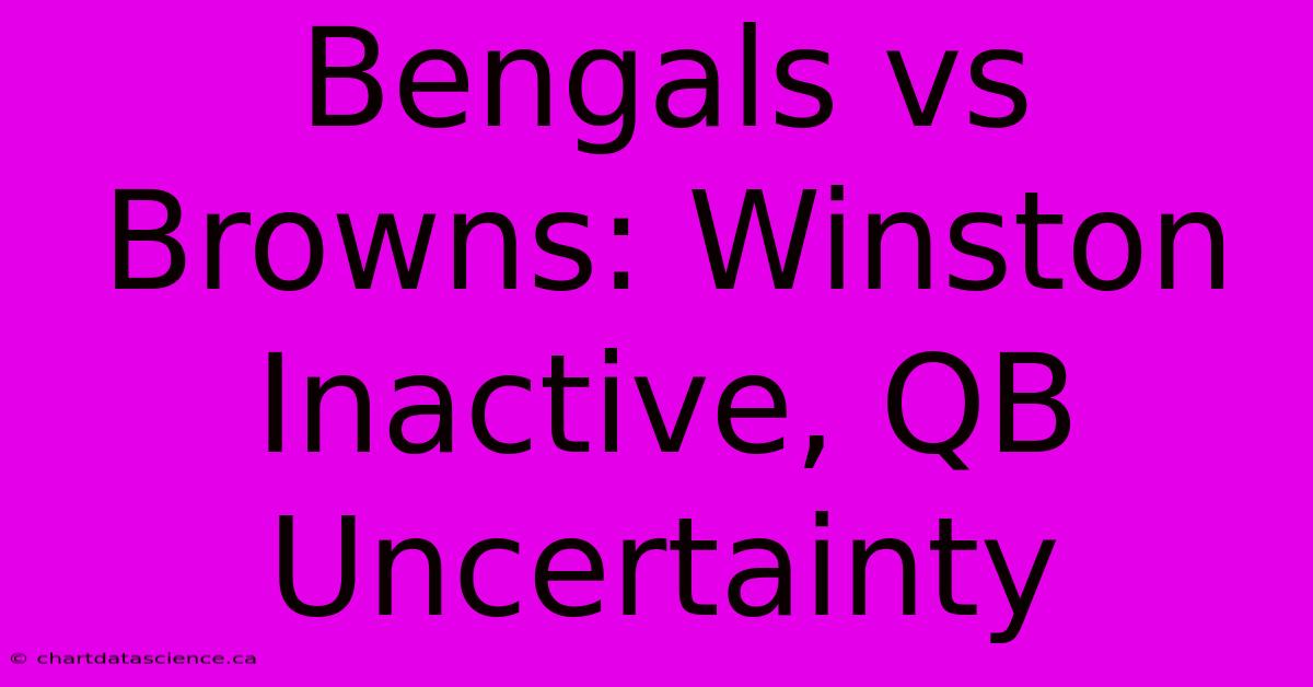 Bengals Vs Browns: Winston Inactive, QB Uncertainty