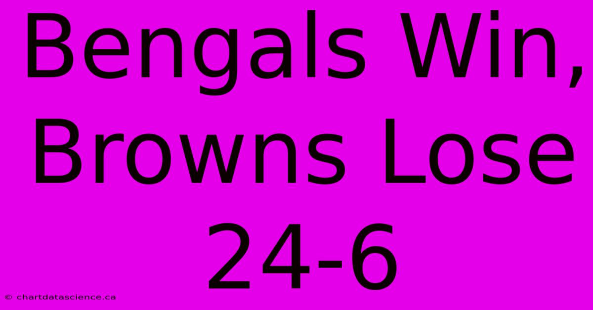 Bengals Win, Browns Lose 24-6