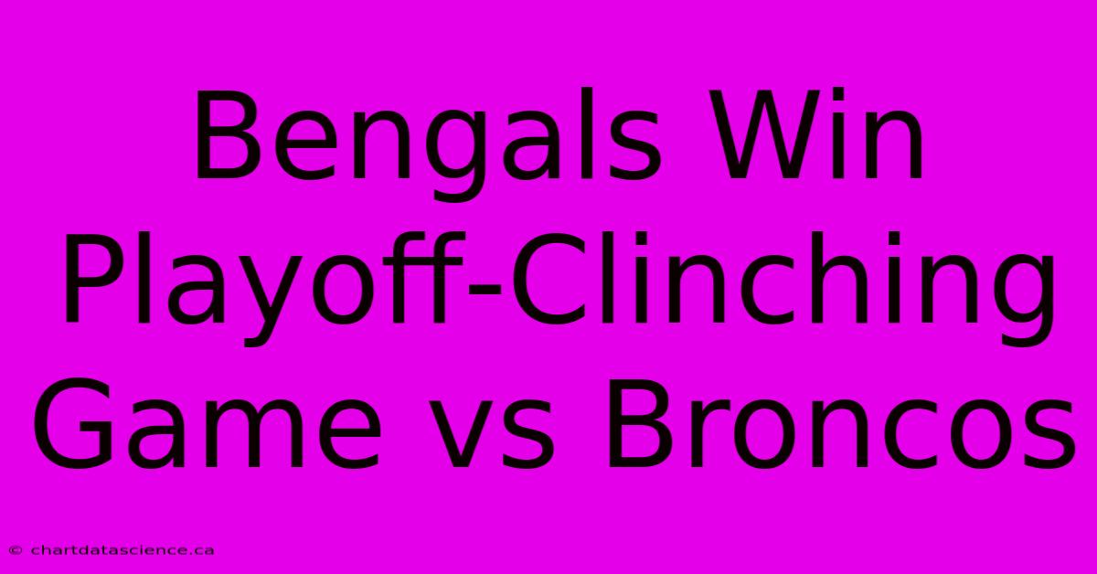 Bengals Win Playoff-Clinching Game Vs Broncos