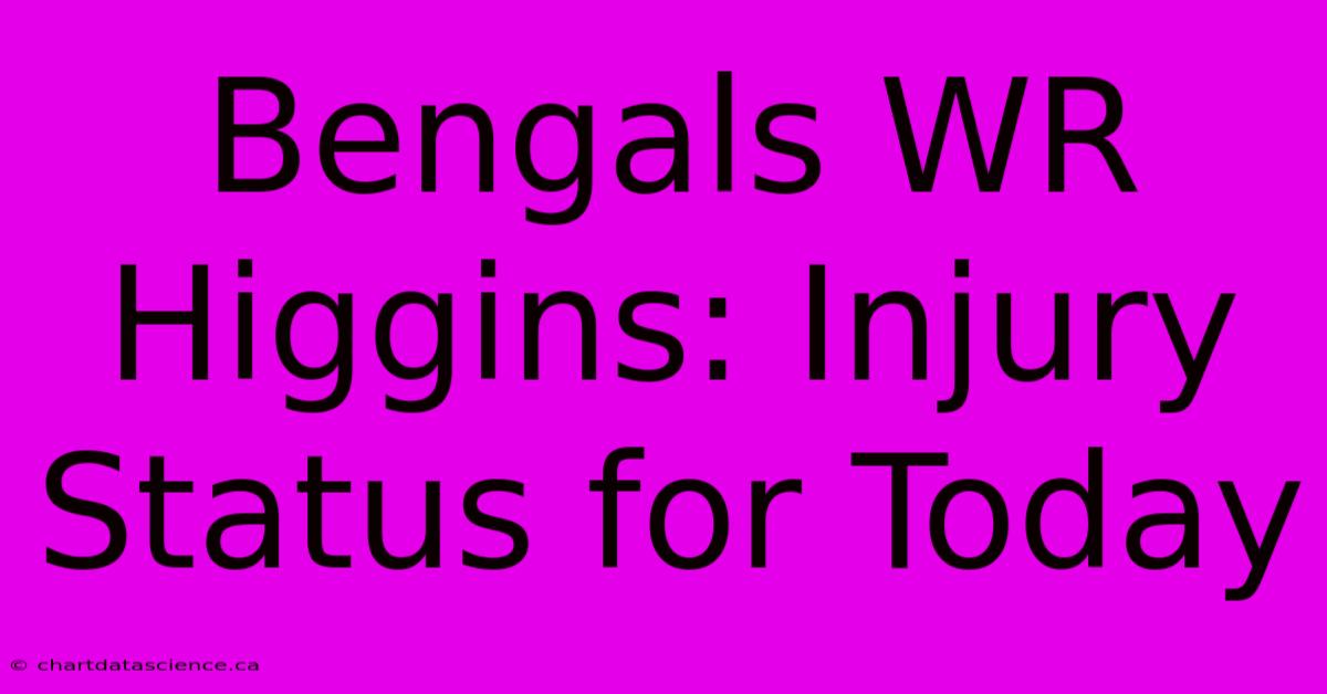 Bengals WR Higgins: Injury Status For Today