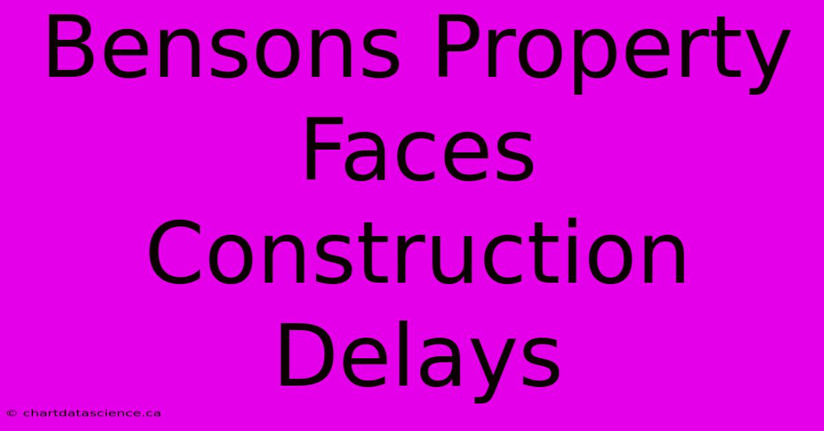 Bensons Property Faces Construction Delays