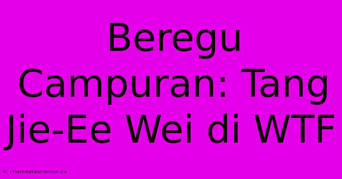 Beregu Campuran: Tang Jie-Ee Wei Di WTF