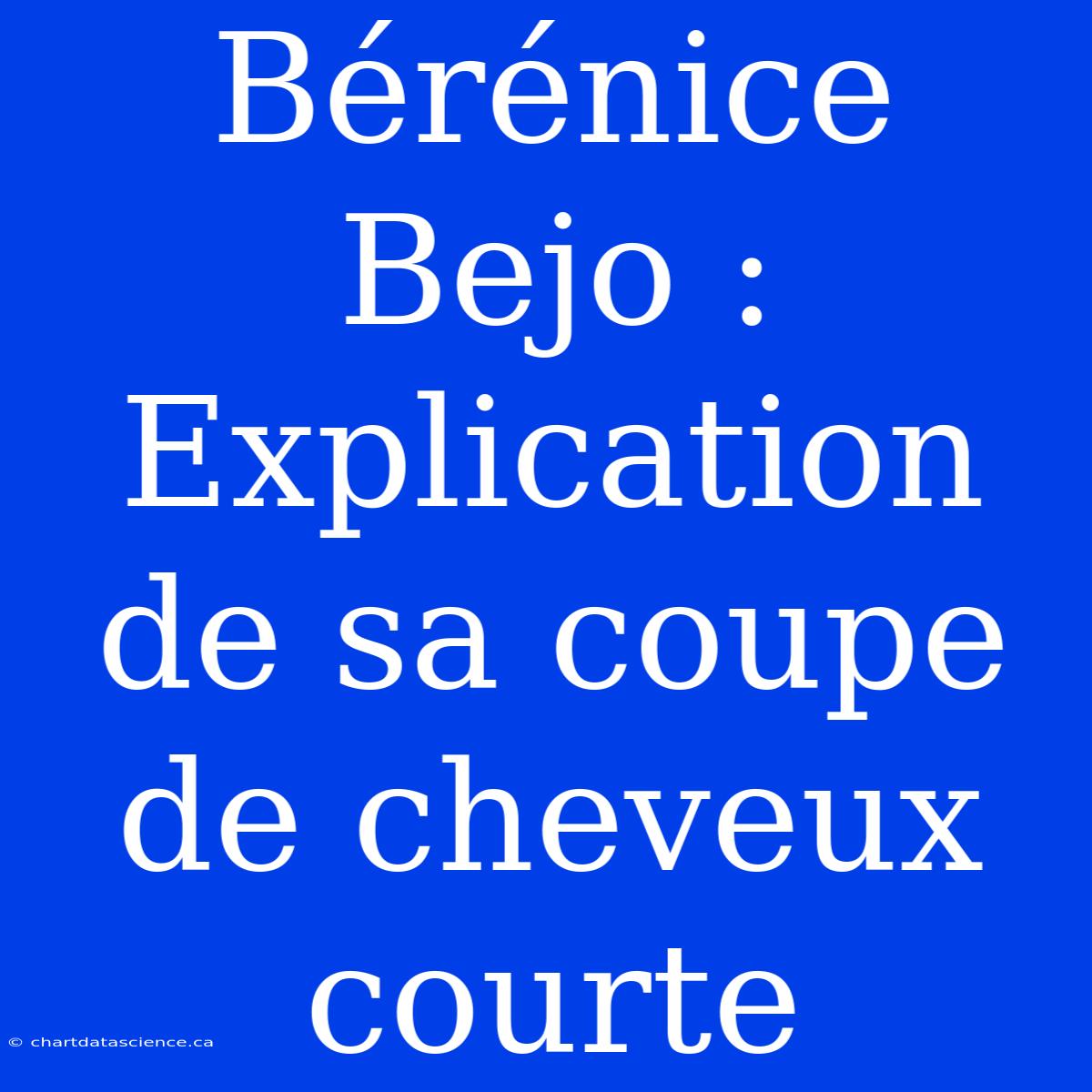 Bérénice Bejo : Explication De Sa Coupe De Cheveux Courte