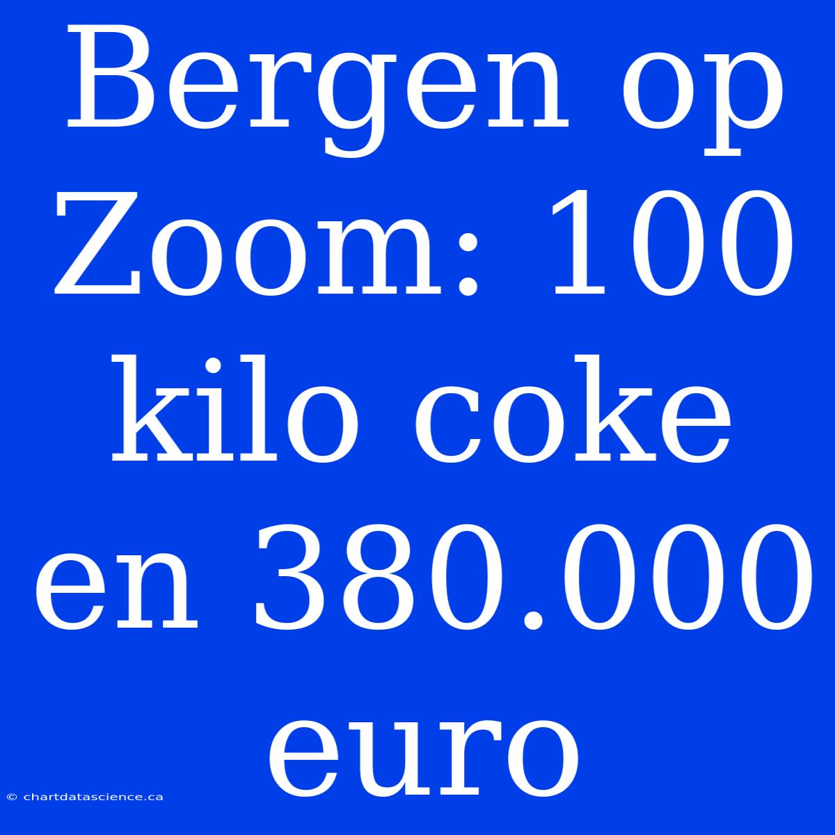 Bergen Op Zoom: 100 Kilo Coke En 380.000 Euro