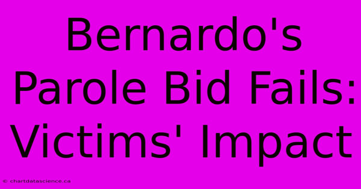 Bernardo's Parole Bid Fails: Victims' Impact