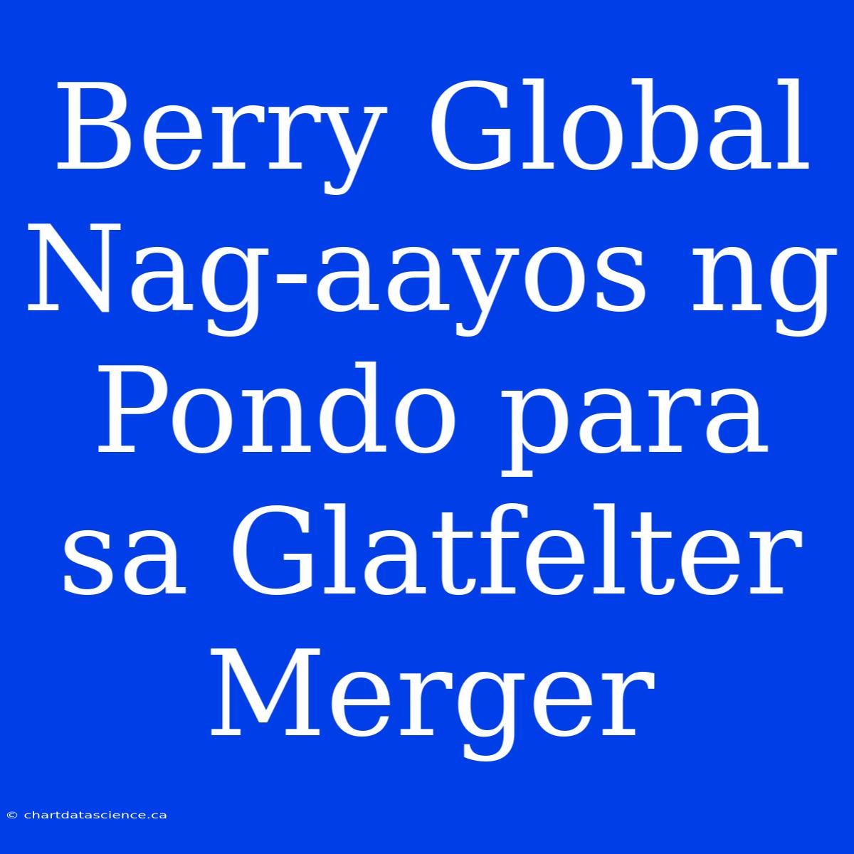 Berry Global Nag-aayos Ng Pondo Para Sa Glatfelter Merger