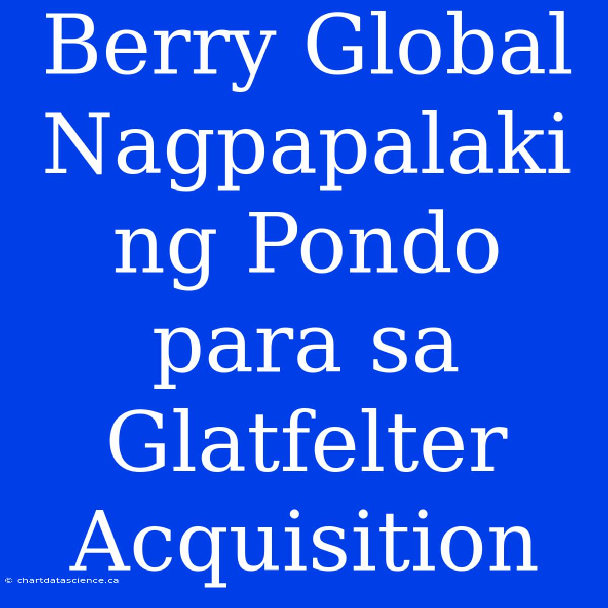 Berry Global Nagpapalaki Ng Pondo Para Sa Glatfelter Acquisition