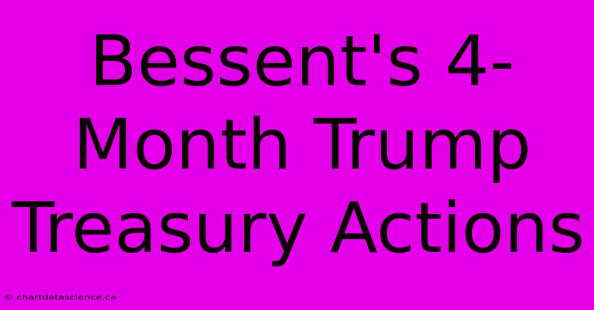 Bessent's 4-Month Trump Treasury Actions