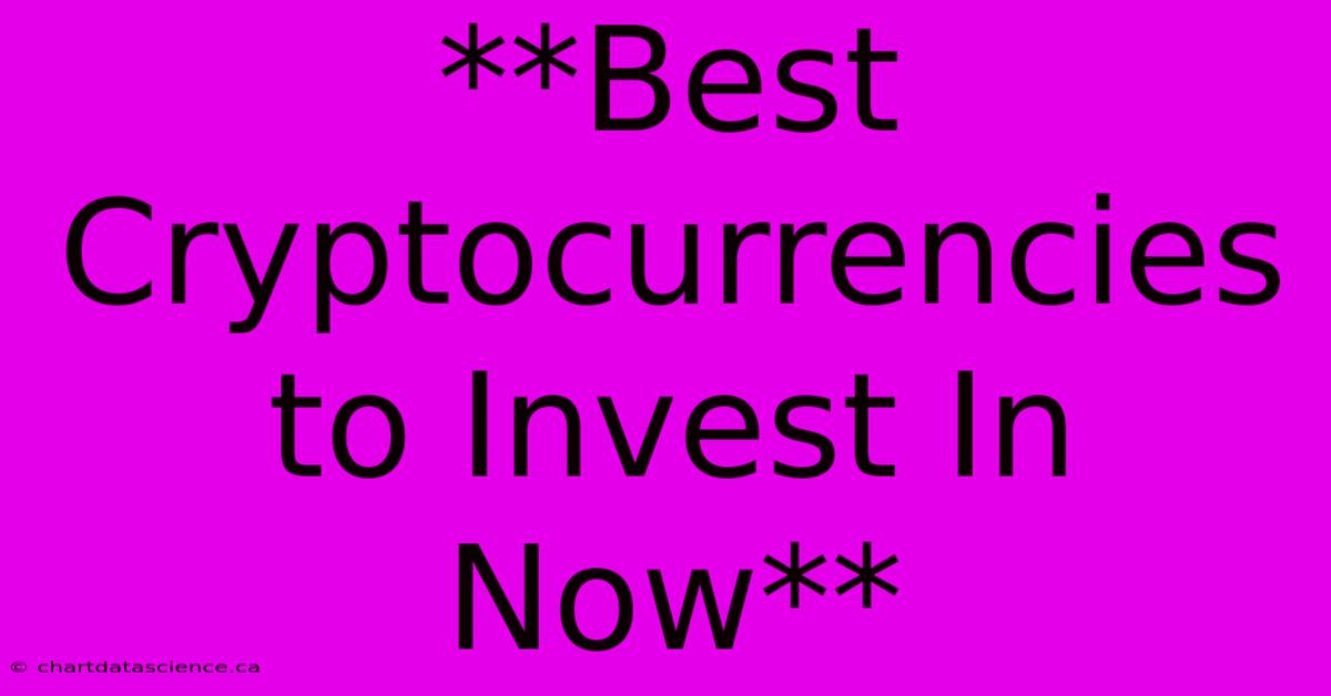 **Best Cryptocurrencies To Invest In Now** 