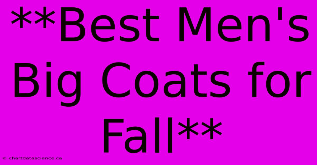 **Best Men's Big Coats For Fall** 