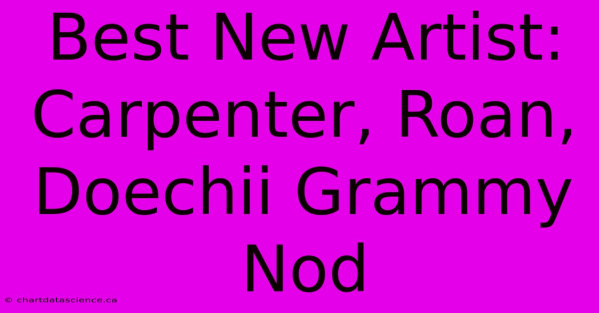 Best New Artist: Carpenter, Roan, Doechii Grammy Nod