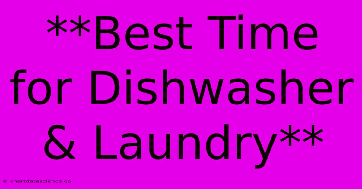 **Best Time For Dishwasher & Laundry** 