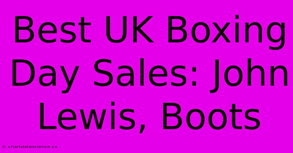 Best UK Boxing Day Sales: John Lewis, Boots