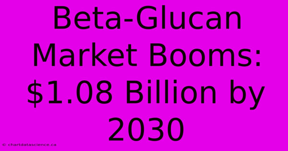 Beta-Glucan Market Booms: $1.08 Billion By 2030