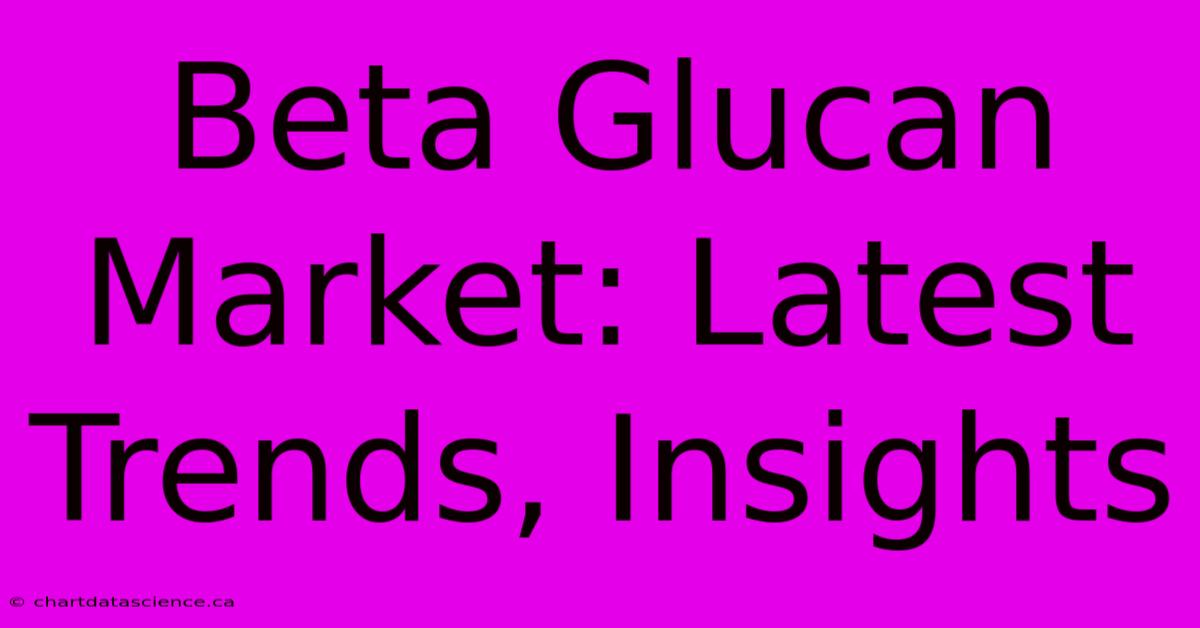 Beta Glucan Market: Latest Trends, Insights 