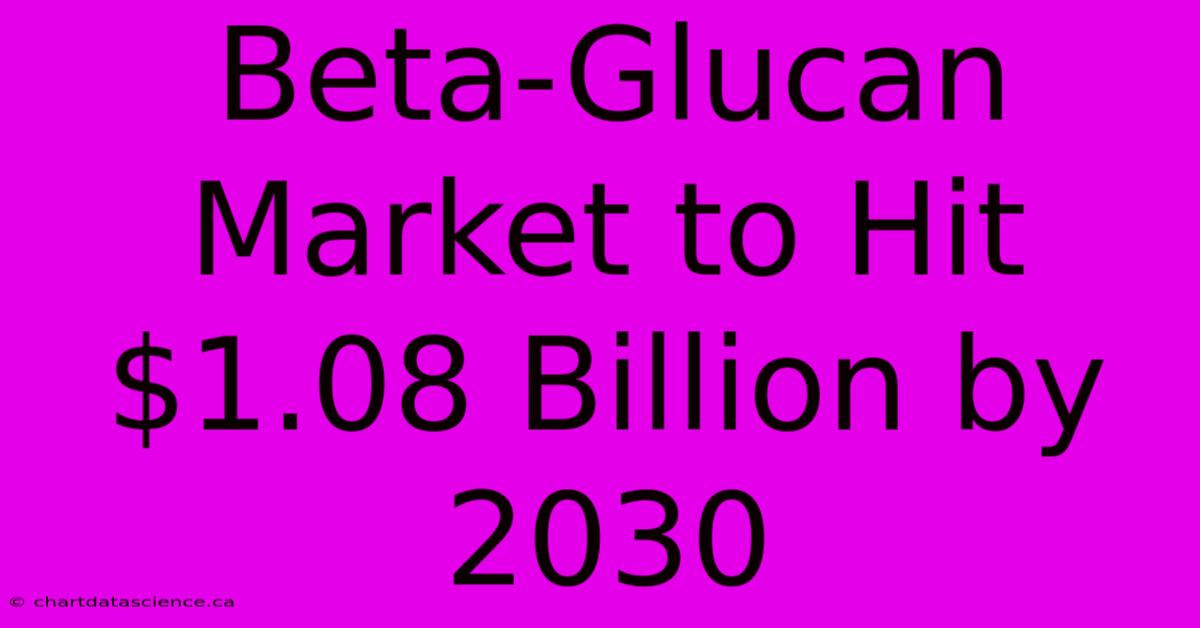 Beta-Glucan Market To Hit $1.08 Billion By 2030