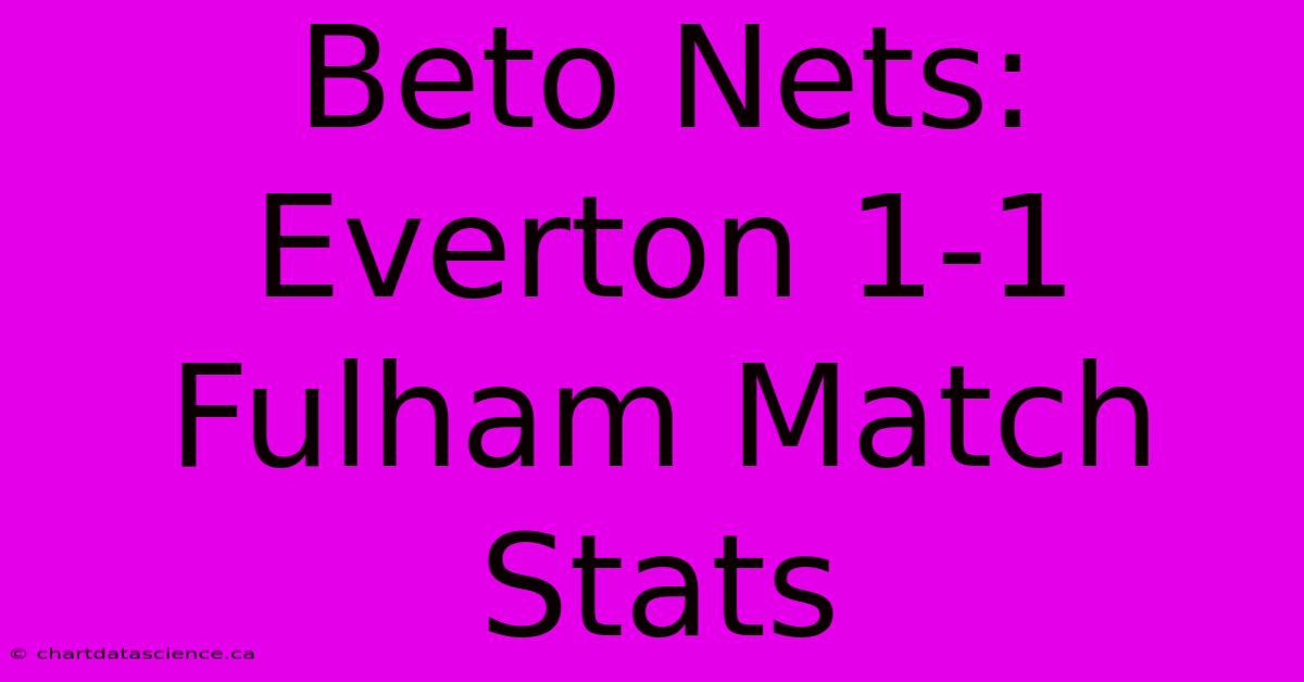 Beto Nets: Everton 1-1 Fulham Match Stats