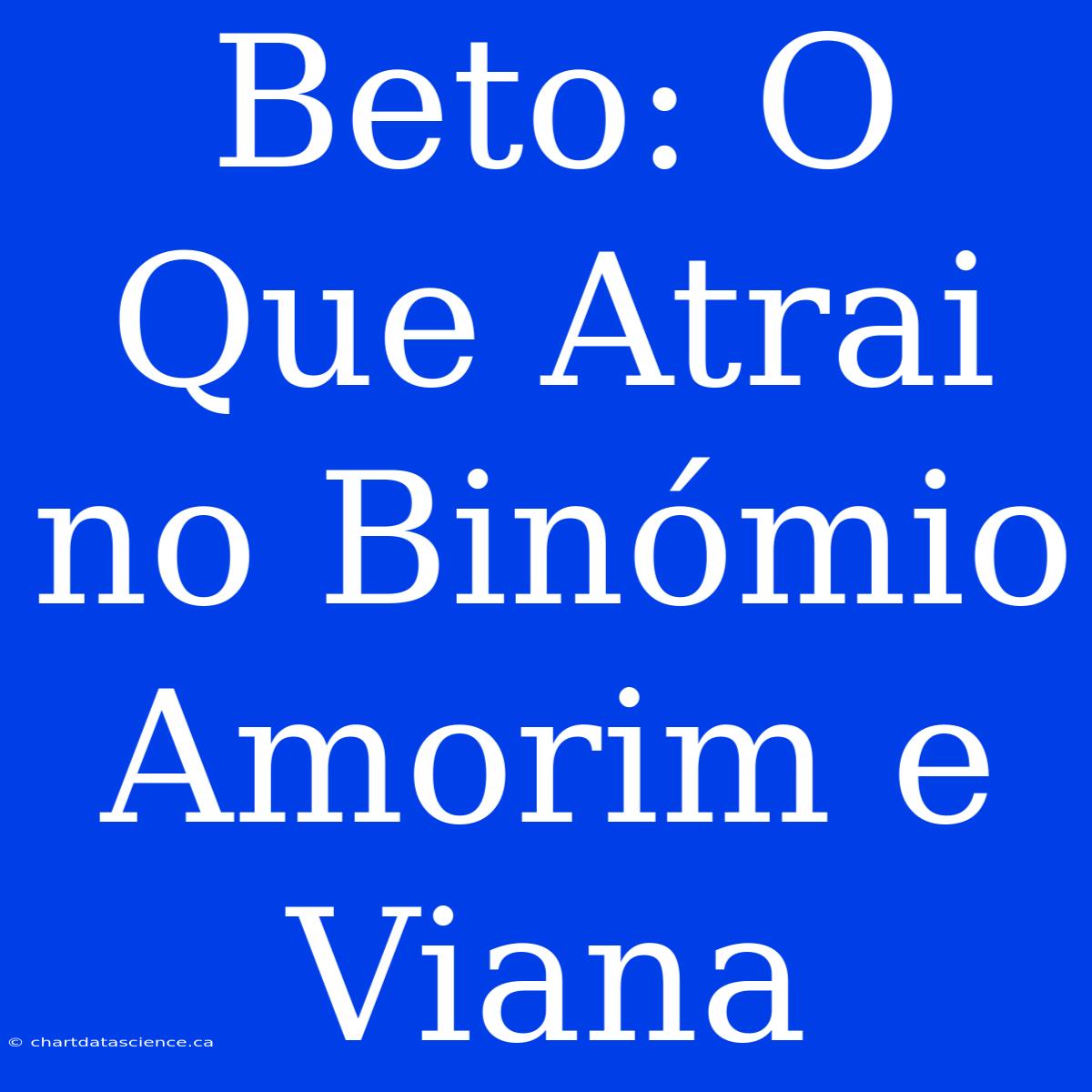 Beto: O Que Atrai No Binómio Amorim E Viana