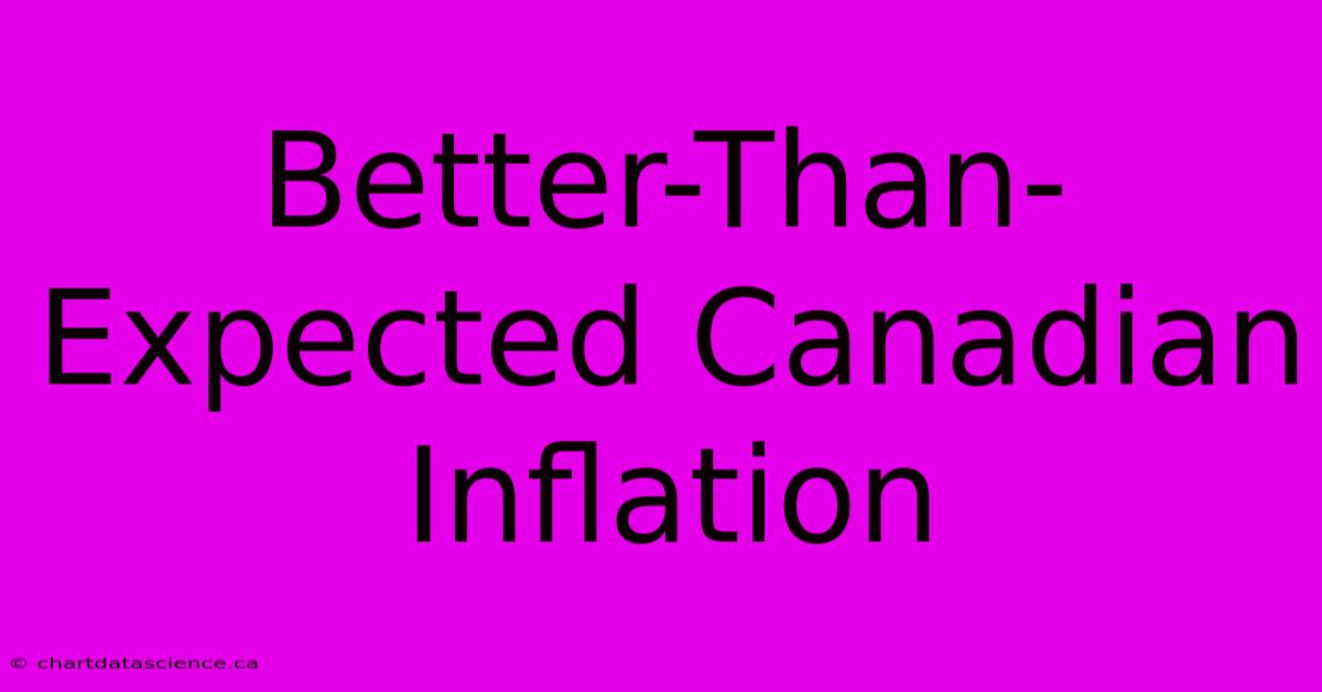 Better-Than-Expected Canadian Inflation