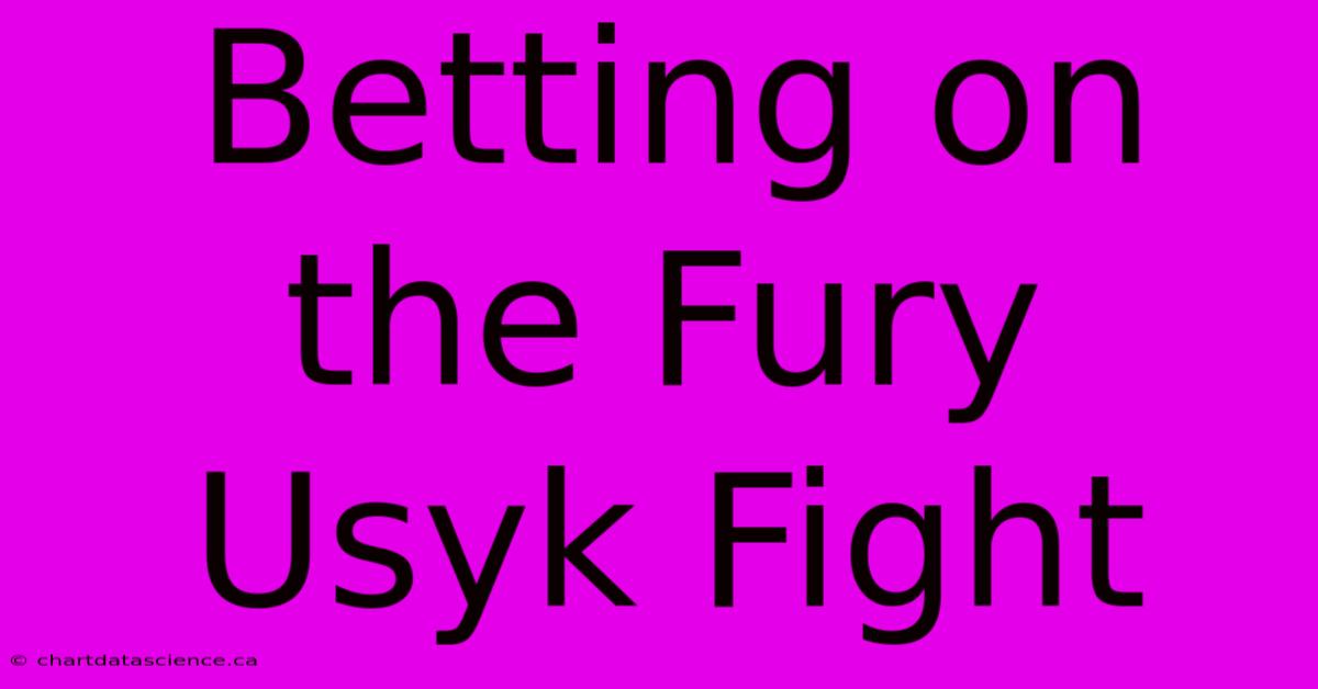 Betting On The Fury Usyk Fight