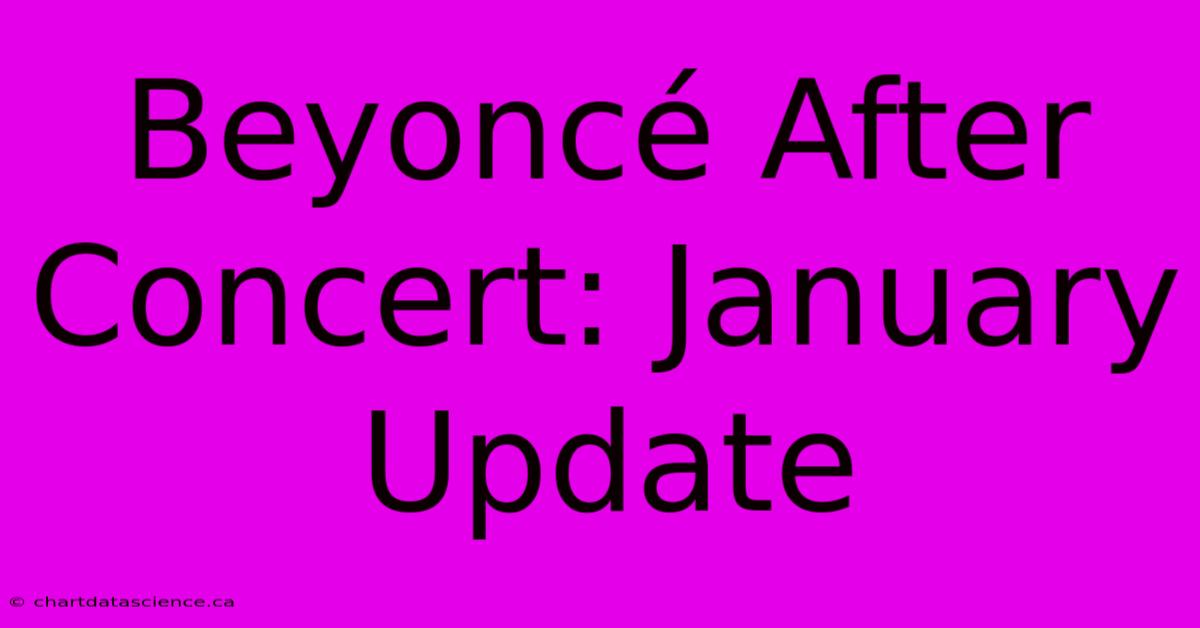 Beyoncé After Concert: January Update