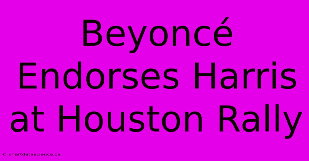 Beyoncé Endorses Harris At Houston Rally