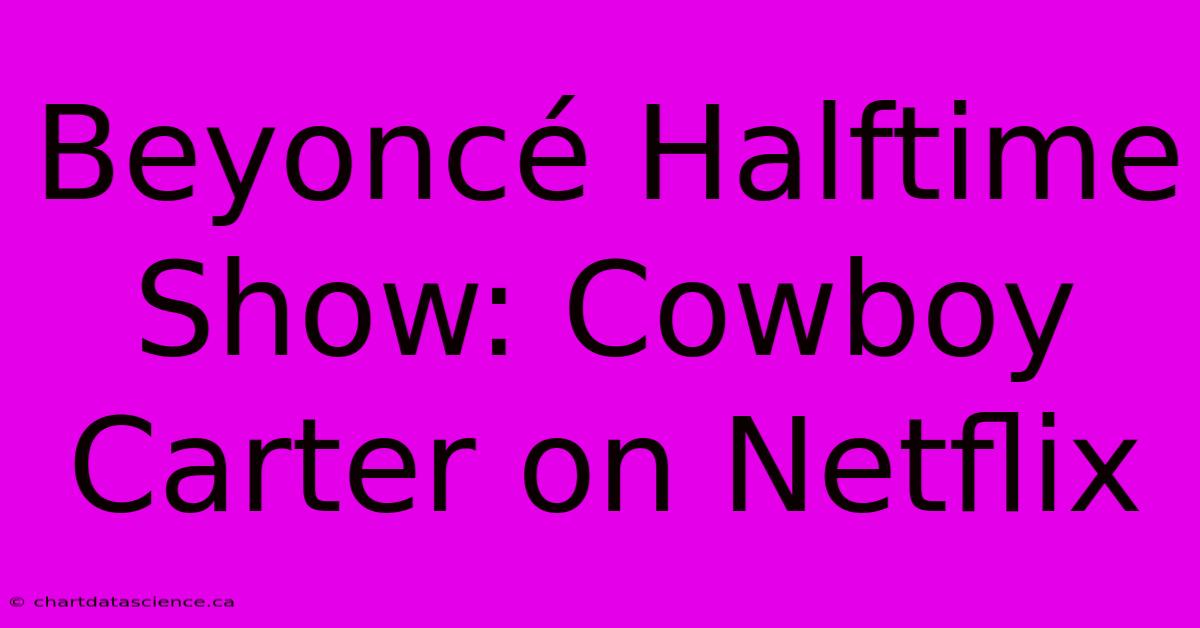 Beyoncé Halftime Show: Cowboy Carter On Netflix