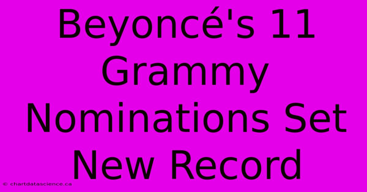 Beyoncé's 11 Grammy Nominations Set New Record 