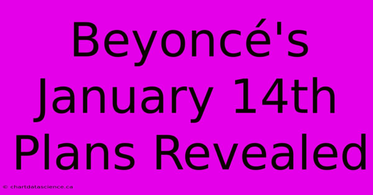 Beyoncé's January 14th Plans Revealed