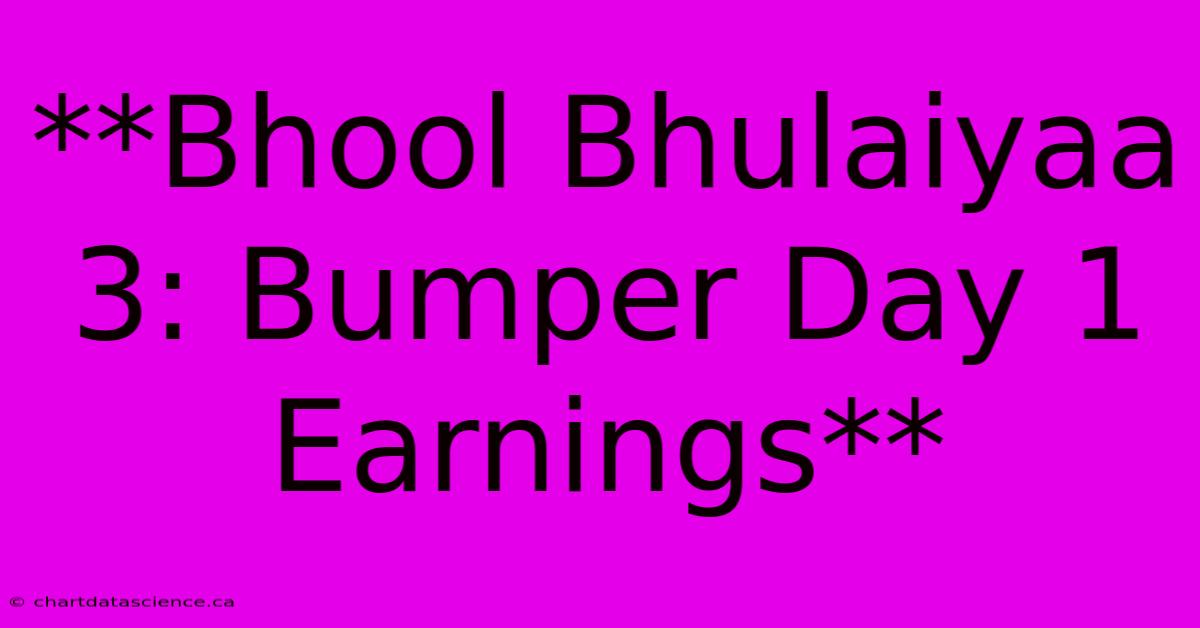 **Bhool Bhulaiyaa 3: Bumper Day 1 Earnings** 