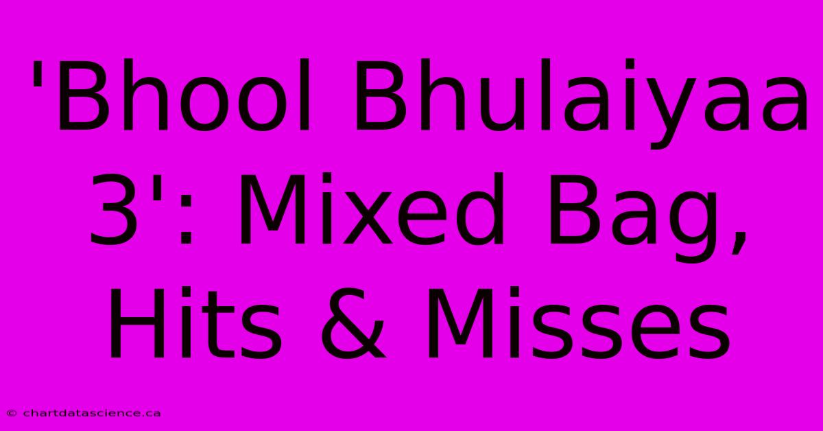 'Bhool Bhulaiyaa 3': Mixed Bag, Hits & Misses 