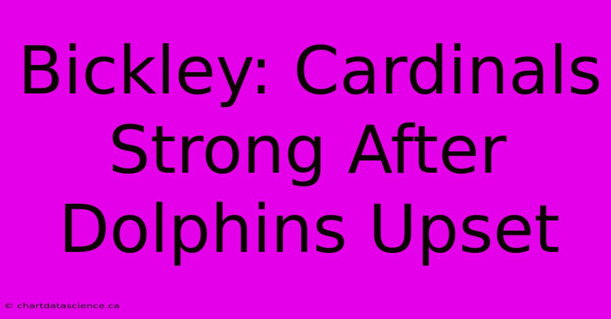 Bickley: Cardinals Strong After Dolphins Upset 