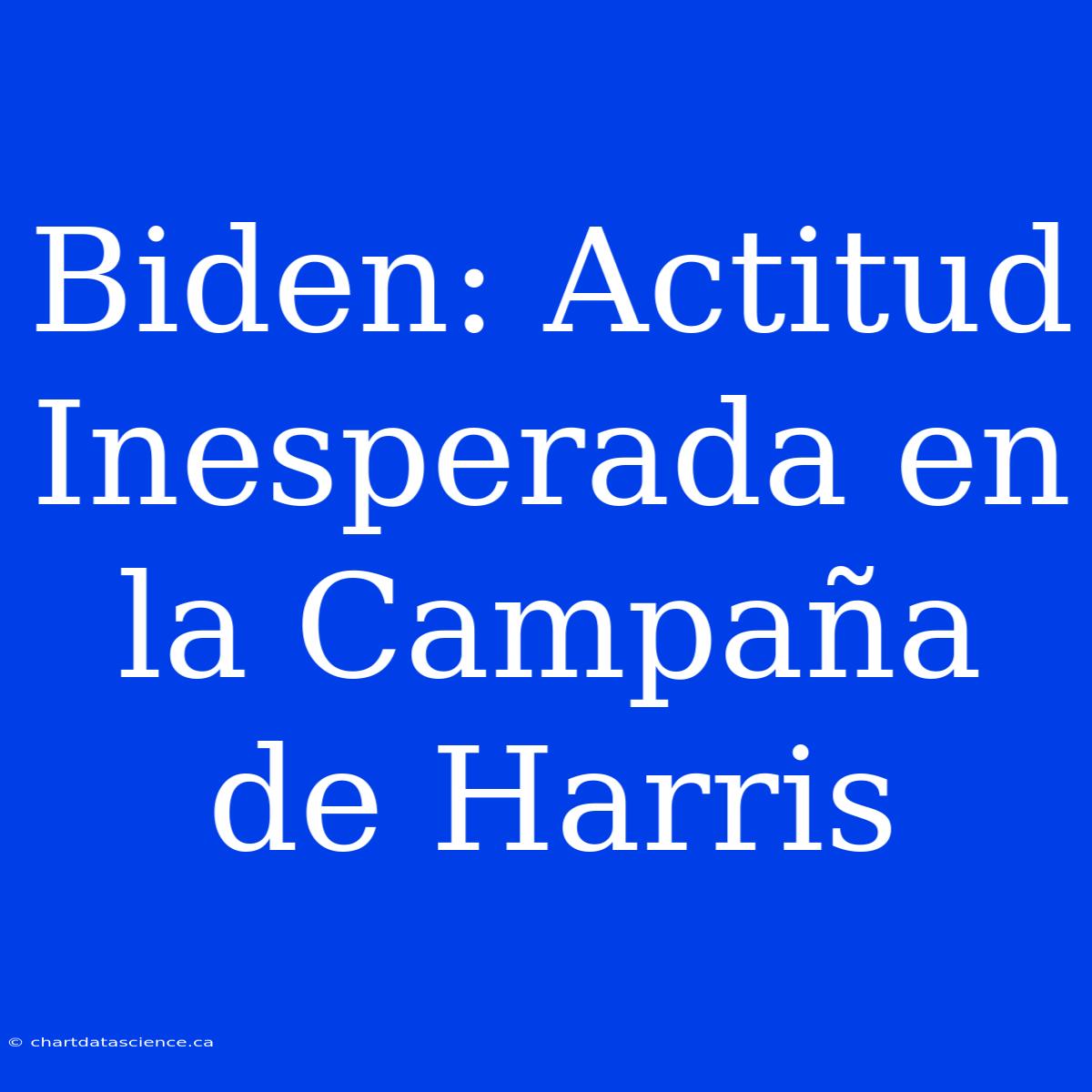 Biden: Actitud Inesperada En La Campaña De Harris